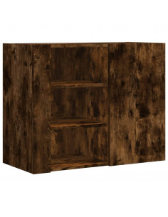 Armadietto a Muro Rovere Fumo 75x35x60 cm in Truciolato 2