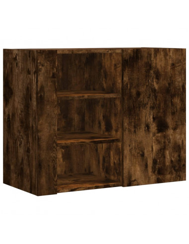Armadietto a Muro Rovere Fumo 75x35x60 cm in Truciolato