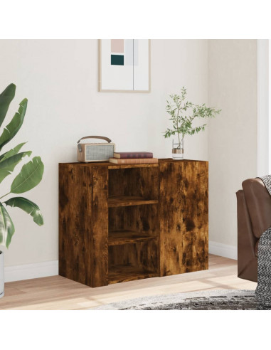 Armadietto a Muro Rovere Fumo 75x35x60 cm in Truciolato