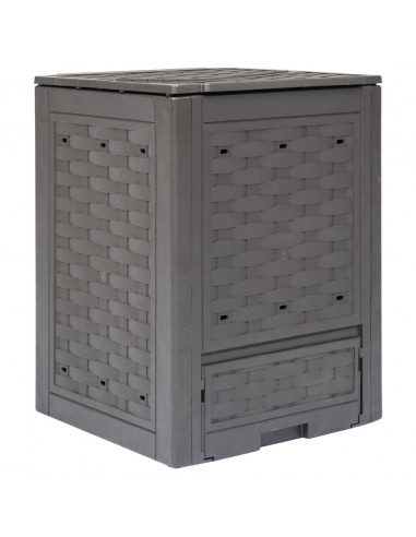 Compostiera Giardino Marrone 60x60x83 cm 300 L Rattan Plastica