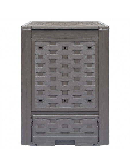Compostiera Giardino Marrone 60x60x83 cm 300 L Rattan Plastica