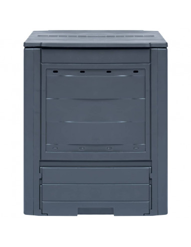 Compostiera da Giardino 60x60x73 cm 260 L Grigia