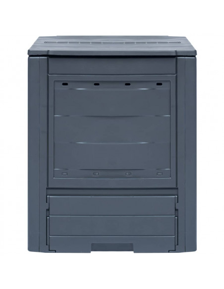 Compostiera da Giardino 60x60x73 cm 260 L Grigia