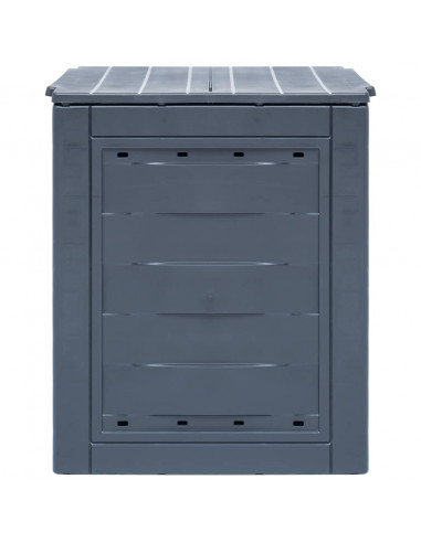 Compostiera da Giardino 60x60x73 cm 260 L Grigia