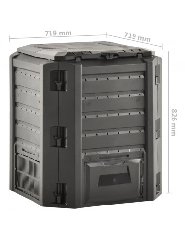 Compostiera da Giardino Nera 380 L