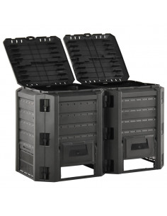 Compostiera da Giardino Nera 800 L 2