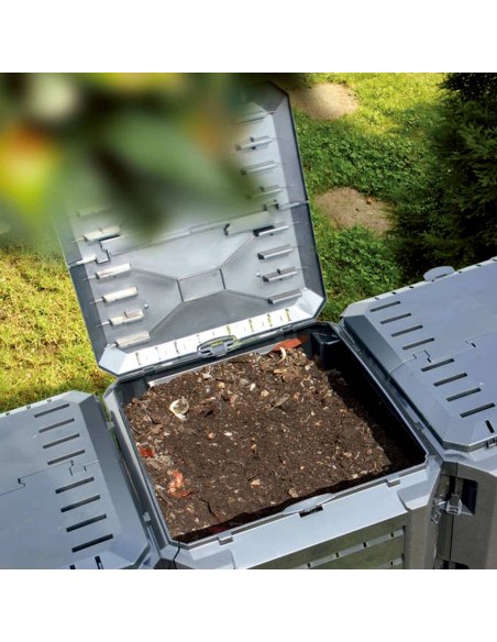 Compostiera da Giardino Nera 1600 L