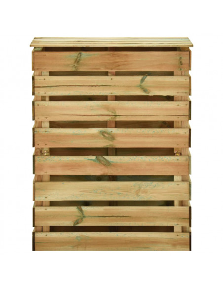 Compostiera da Giardino a Doghe 80x50x100cm in Pino Impregnato