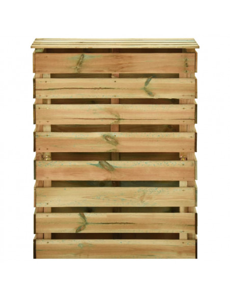 Compostiera da Giardino a Doghe 80x50x100cm in Pino Impregnato