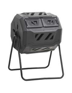 Compostiera da Giardino Nera 73x64x95 cm da 160 L 2