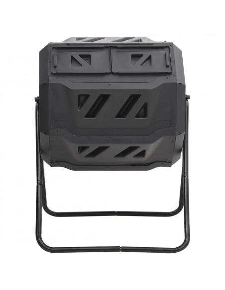 Compostiera da Giardino Nera 73x64x95 cm da 160 L