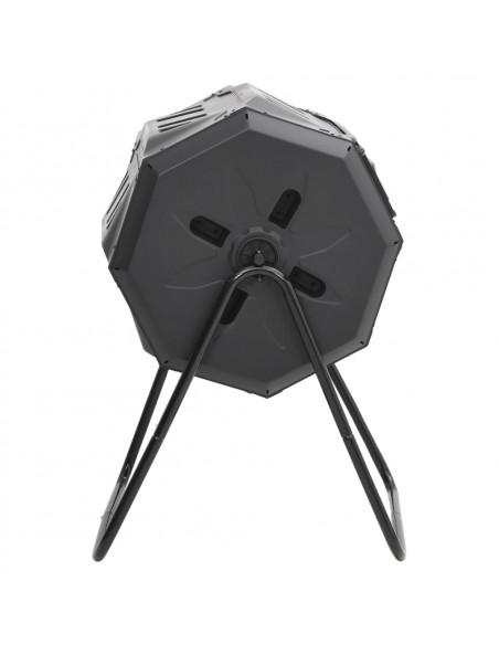Compostiera da Giardino Nera 73x64x95 cm da 160 L