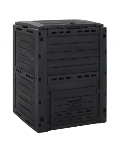 Compostiera da Giardino Nera 280 L in Polipropilene