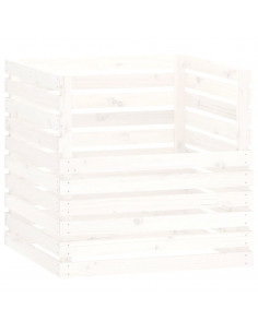 Compostiera Bianca 80x80x78 cm in Legno Massello di Pino 2