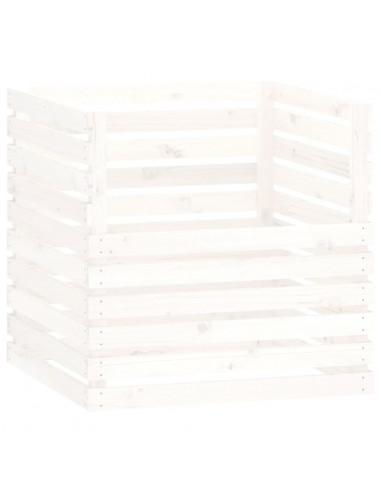 Compostiera Bianca 80x80x78 cm in Legno Massello di Pino