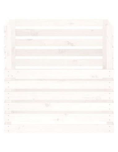Compostiera Bianca 80x80x78 cm in Legno Massello di Pino