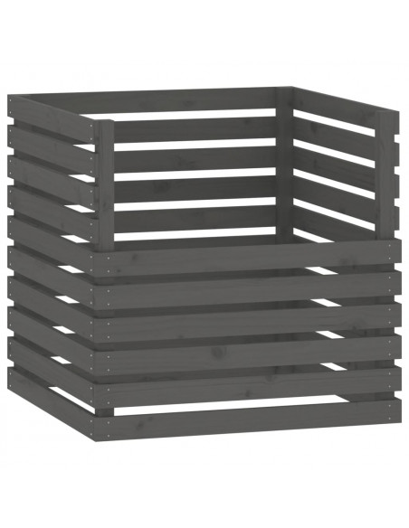 Compostiera Grigia 80x80x78 cm in Legno Massello di Pino