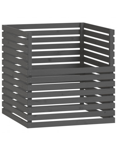 Compostiera Grigia 100x100x102 cm in Legno Massello di Pino