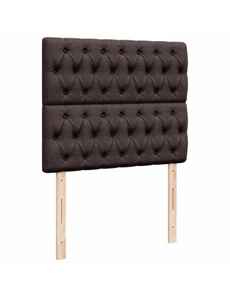 Giroletto a Molle con Materasso Marrone Scuro 120x190cm Tessuto