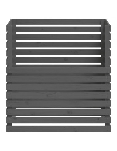 Compostiera Grigia 100x100x102 cm in Legno Massello di Pino