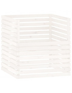 Compostiera Bianca 100x100x102 cm in Legno Massello di Pino 2