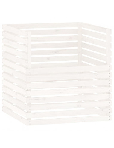 Compostiera Bianca 100x100x102 cm in Legno Massello di Pino