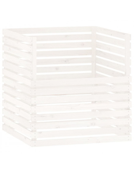 Compostiera Bianca 100x100x102 cm in Legno Massello di Pino