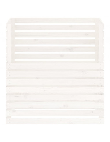 Compostiera Bianca 100x100x102 cm in Legno Massello di Pino