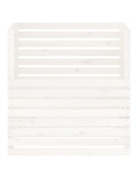 Compostiera Bianca 100x100x102 cm in Legno Massello di Pino