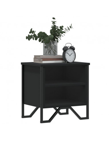 Comodini Neri 2 pz 40x30x40 cm in Truciolato