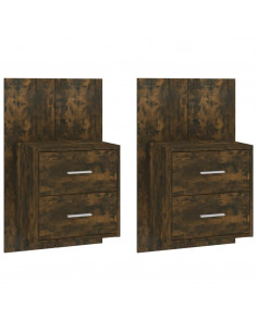 Comodini a Muro 2 pz Rovere Fumo 2