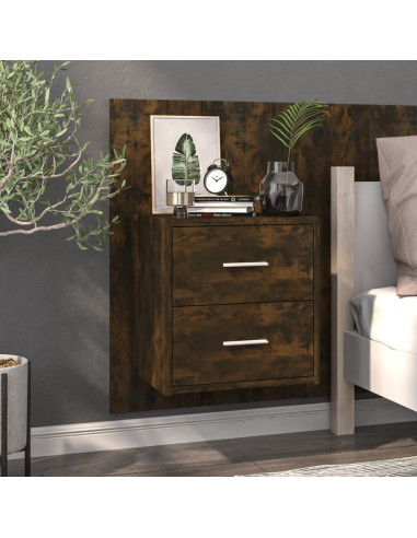 Comodini a Muro 2 pz Rovere Fumo