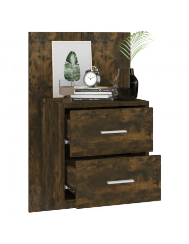 Comodini a Muro 2 pz Rovere Fumo