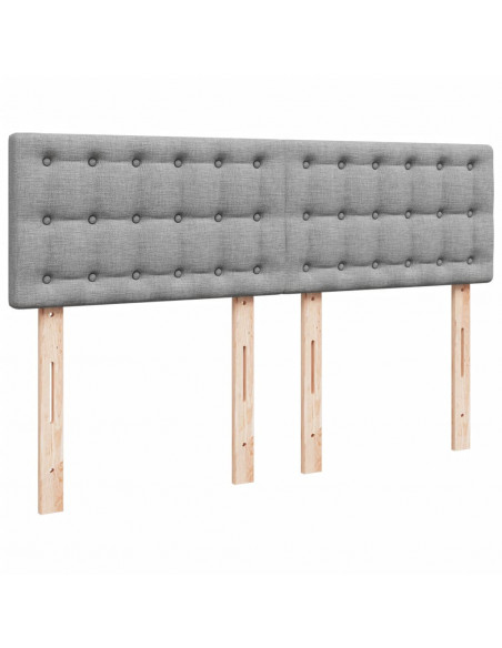 Giroletto a Molle con Materasso Grigio Chiaro 160x200cm Tessuto