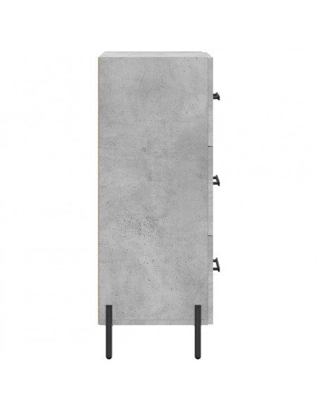 Credenza Grigio Cemento 34,5x34x90 cm in Legno Multistrato