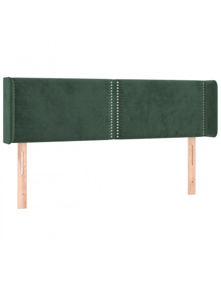 Testiera ad Orecchio Verde Scuro 147x16x78/88 cm in Velluto