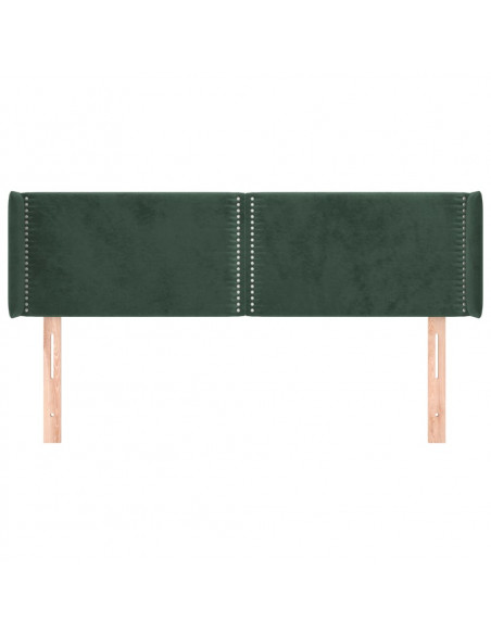 Testiera ad Orecchio Verde Scuro 147x16x78/88 cm in Velluto