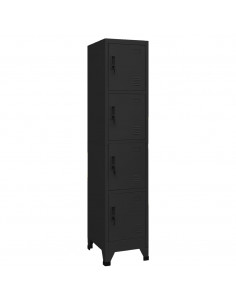 Armadietto con Serratura Nero 38x45x180 cm in Acciaio 2