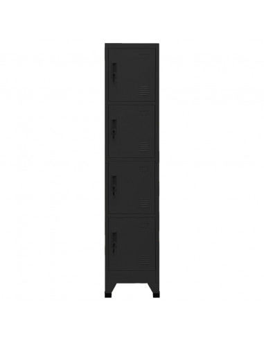 Armadietto con Serratura Nero 38x45x180 cm in Acciaio
