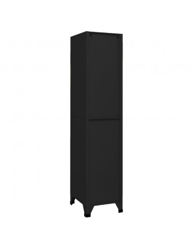 Armadietto con Serratura Nero 38x45x180 cm in Acciaio