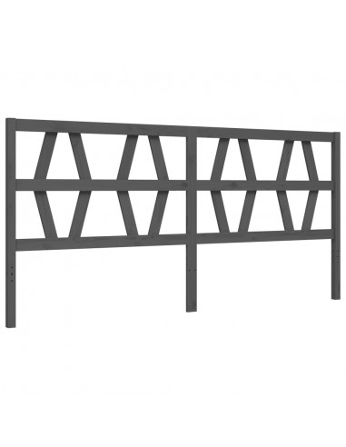 Giroletto con Testiera Grigio 200x200 cm in Legno Massello