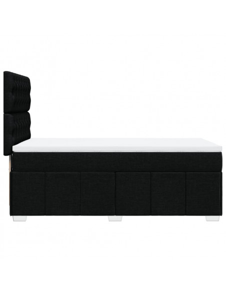 Giroletto a Molle con Materasso Nero 90x200 cm in Tessuto