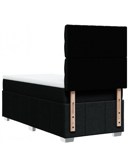 Giroletto a Molle con Materasso Nero 90x200 cm in Tessuto