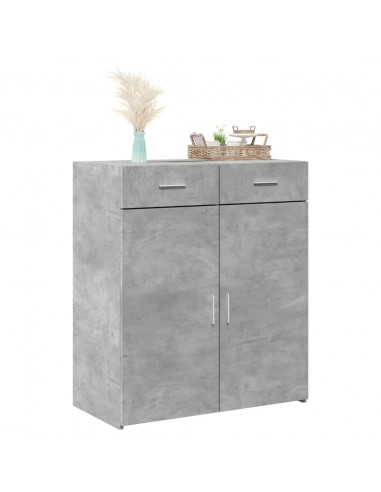 Credenza Grigio Cemento 80x42,5x93 cm in Legno Multistrato