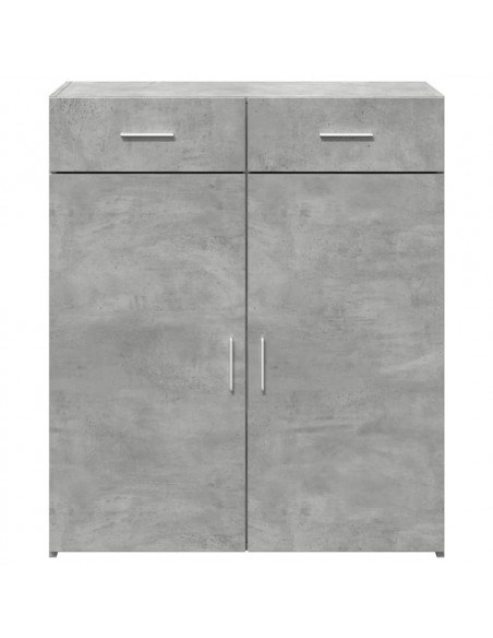 Credenza Grigio Cemento 80x42,5x93 cm in Legno Multistrato