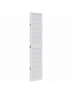 Divisorio Ambienti 4Pannelli Bianco Legno Massello di Paulownia