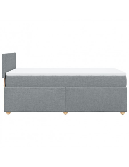 Giroletto a Molle con Materasso Grigio Chiaro 90x200 cm Tessuto