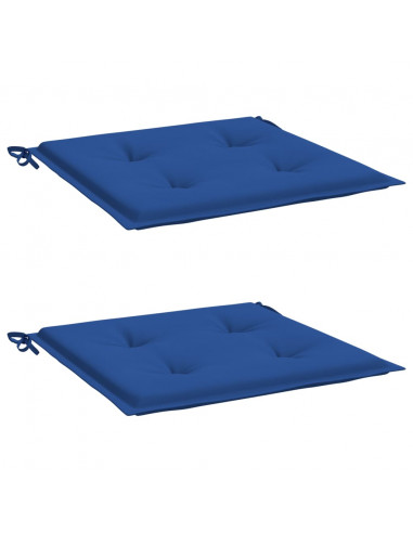 Cuscini per Sedia 2 pz Blu Reale 40x40x3 cm in Tessuto Oxford