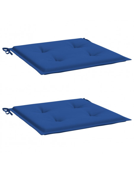 Cuscini per Sedia 2 pz Blu Reale 40x40x3 cm in Tessuto Oxford