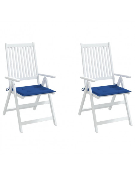 Cuscini per Sedia 2 pz Blu Reale 40x40x3 cm in Tessuto Oxford